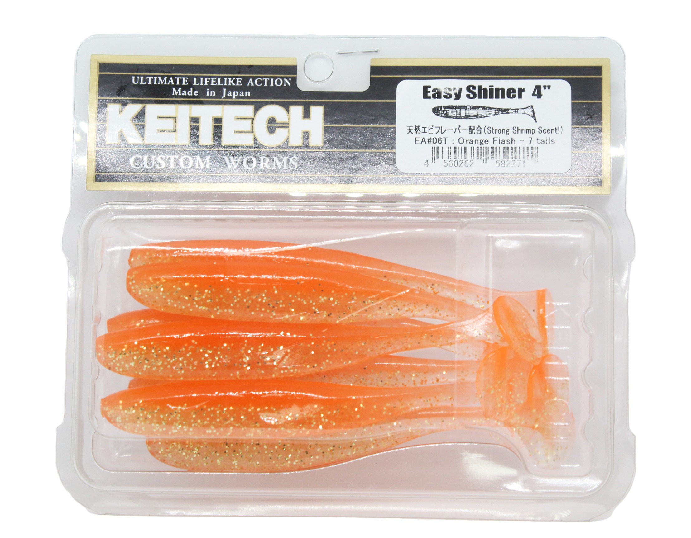 Приманка Keitech виброхвост Easy shiner 4&quot; EA06 orange flash