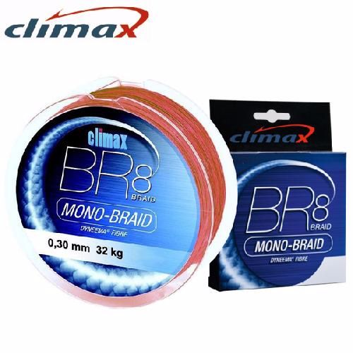 Шнур Climax BR8 Mono braid 135м 0,15мм 10,5кг красный - фото 1