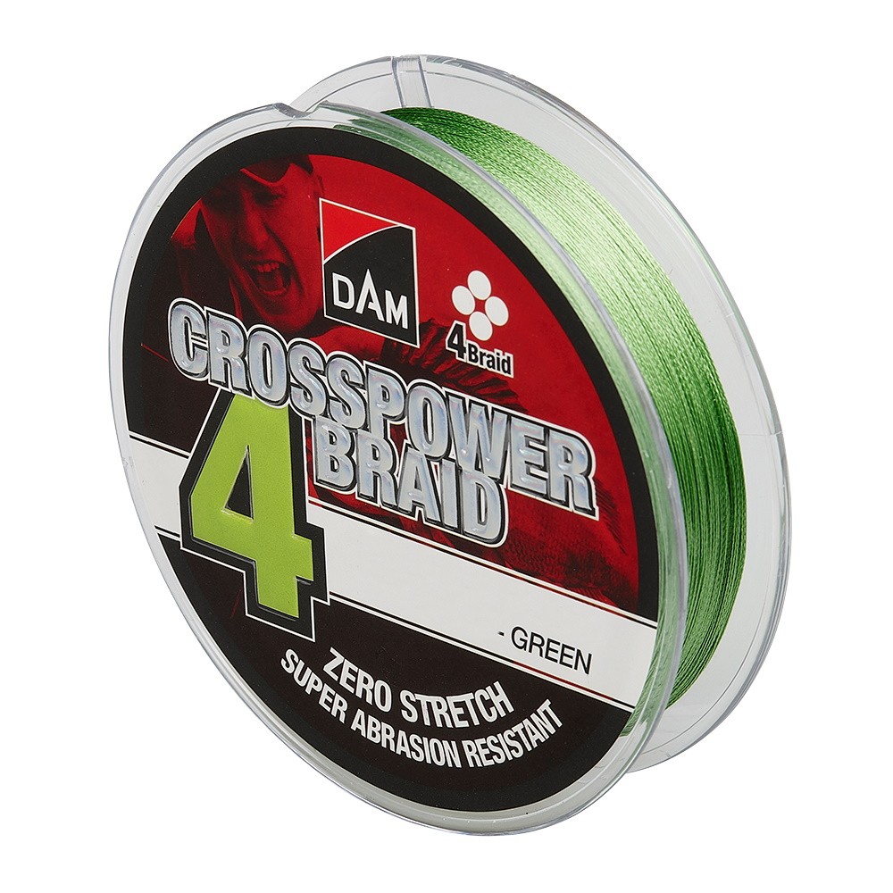 Шнур DAM Crosspower 4-Braid 150м 0,20мм 9,9кг 22lb Green - фото 1