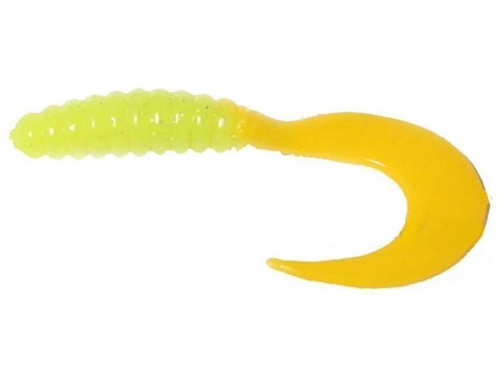 Приманка Mister Twister твистер 5см lime jaune 1/10 - фото 1