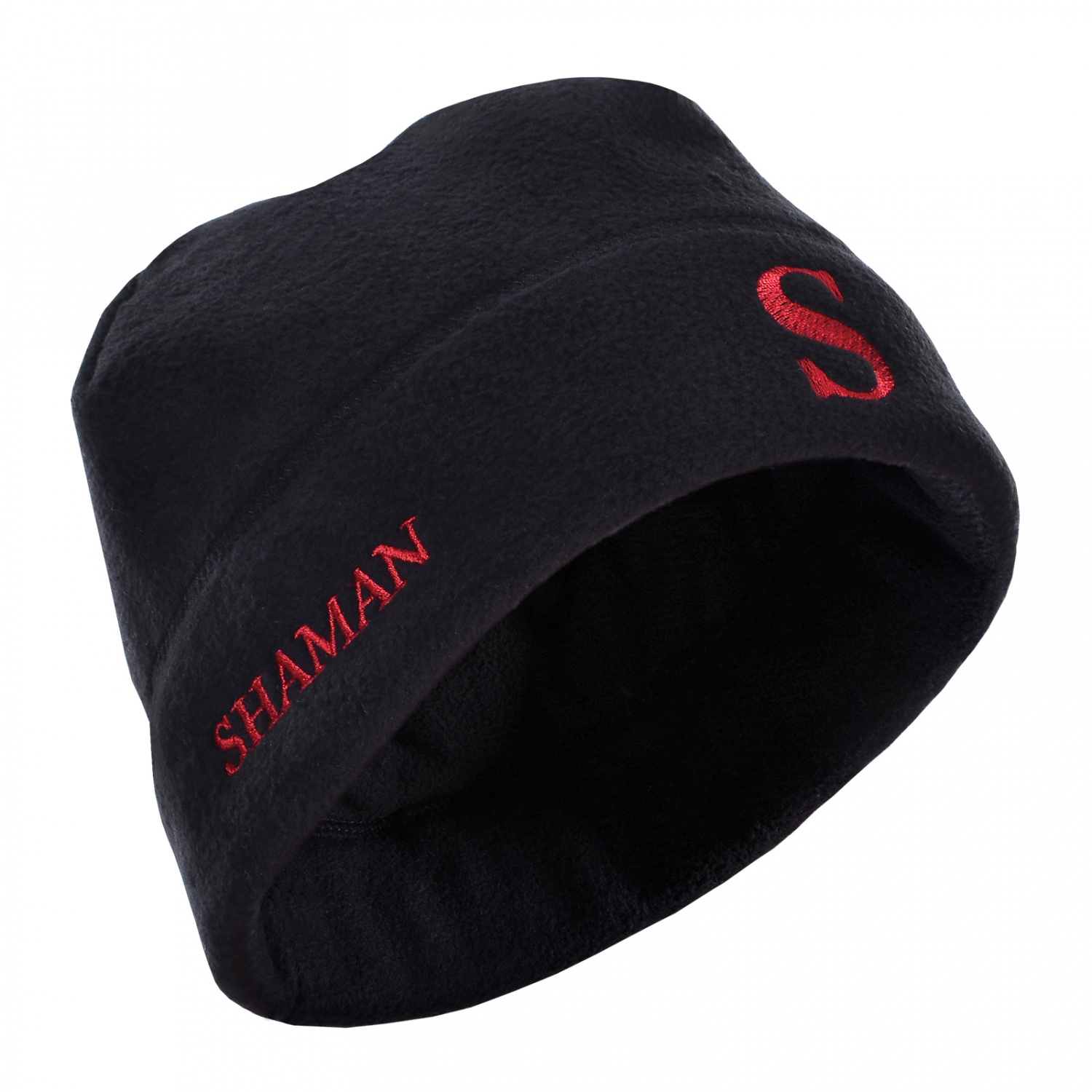 Шапка Shaman черная с красной вышивкой - фото 1