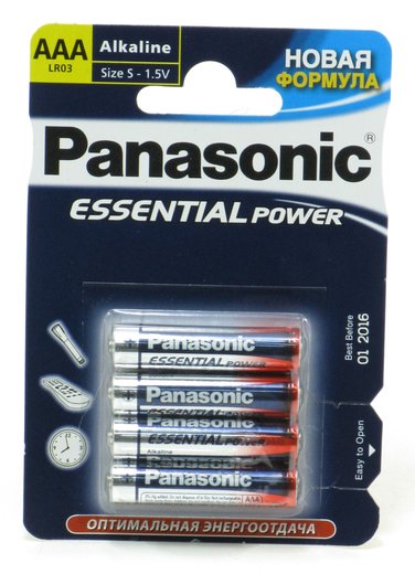 Батарейка Panasonic Essential Power LR03 AAA 1.5B уп.4шт - фото 1