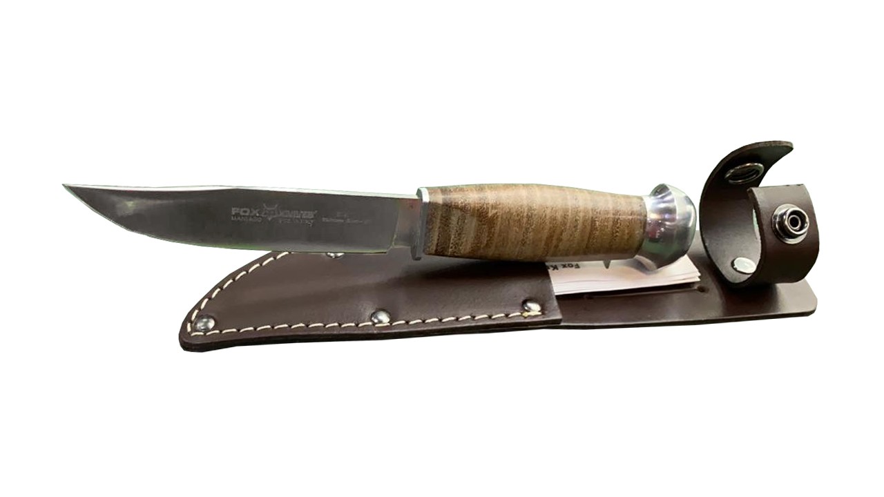 Нож Fox Knives European Hunter фиксированный клинок 11,5см 420C рукоять кожа - фото 1
