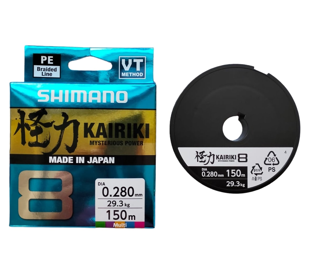 Шнур Shimano Kairiki 8 PE 150м 0,280мм multicolor 29,3кг - фото 1