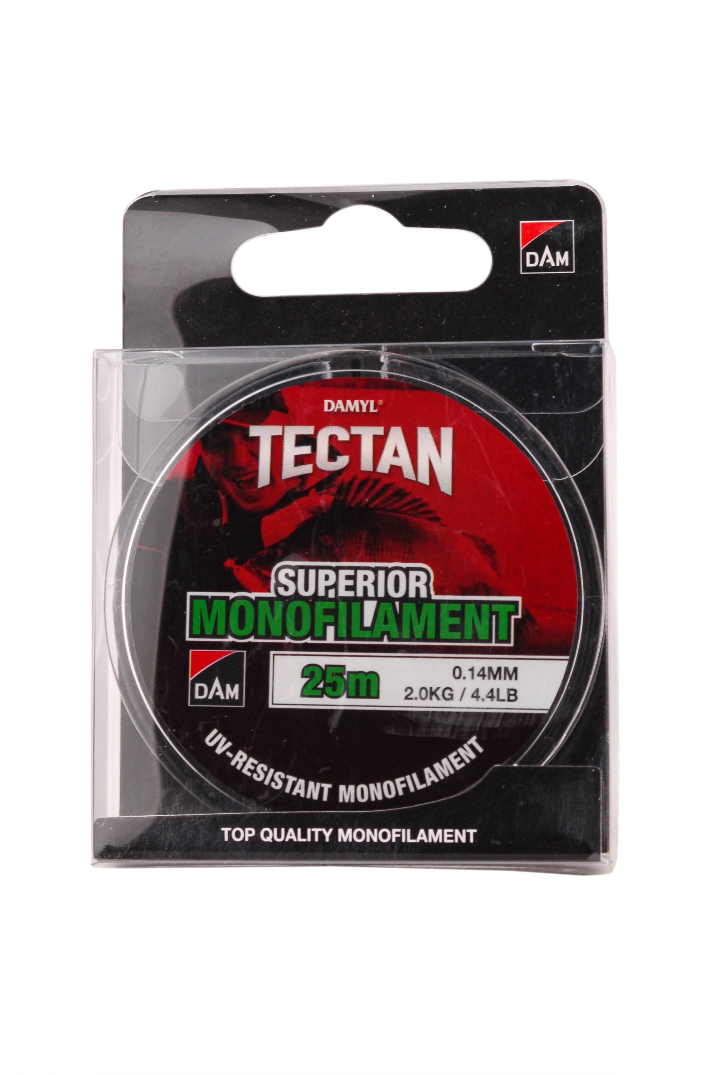 Леска DAM Tectan Superior 25м 0,14мм 2,0кг 4,4lbs green - фото 1
