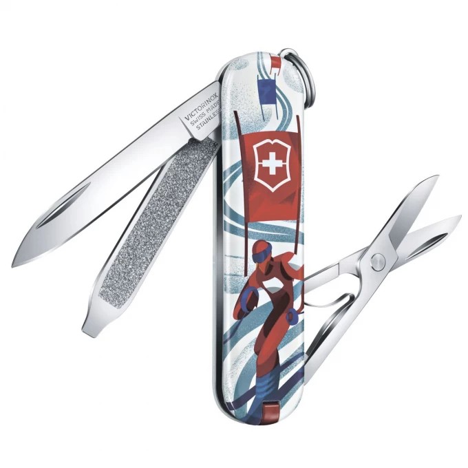 Нож Victorinox Classic Ski Race 58мм 7 функций синий/рисунок