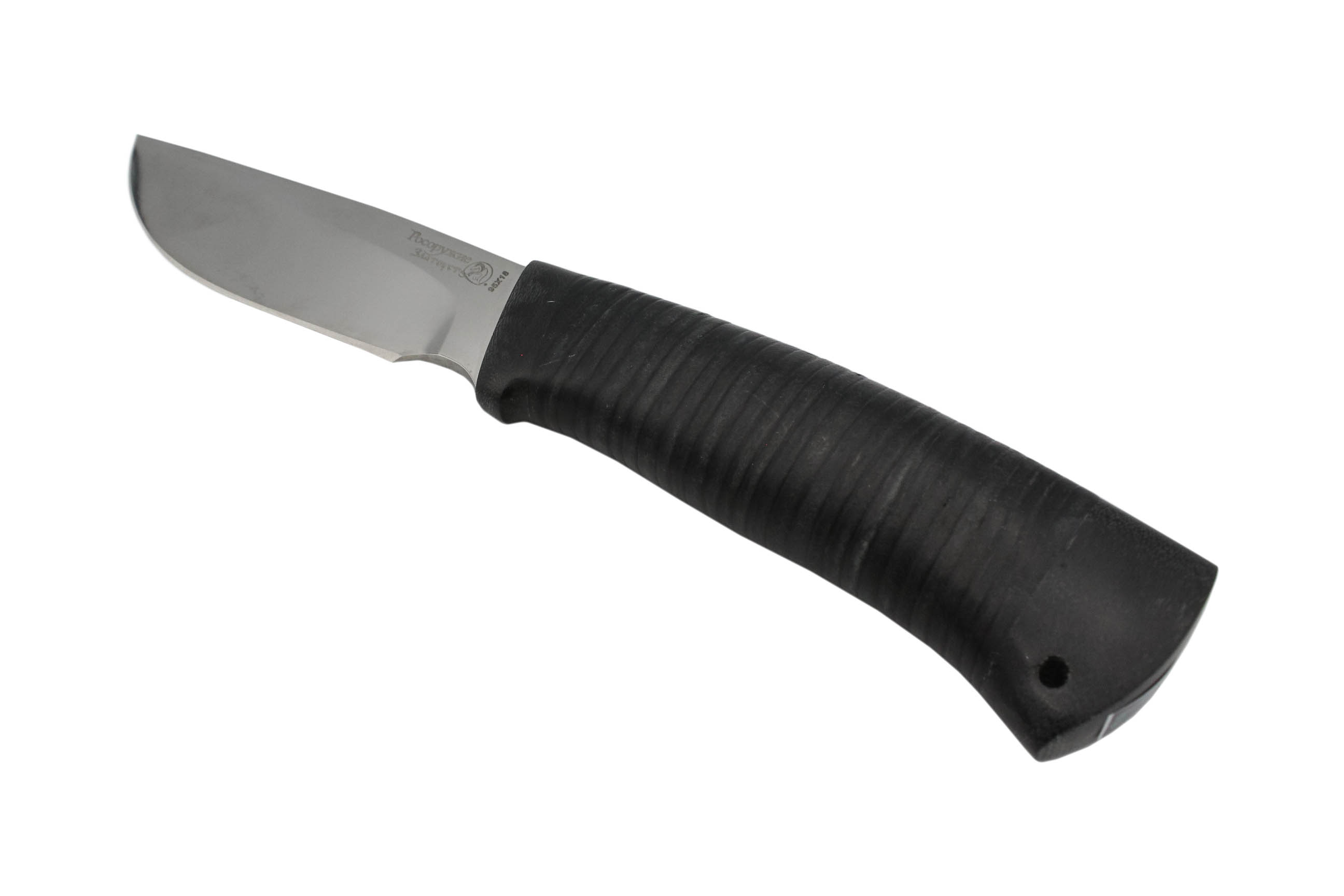 Нож Росоружие Сталкер-2 95х18 гравировка рукоять кожа - фото 1