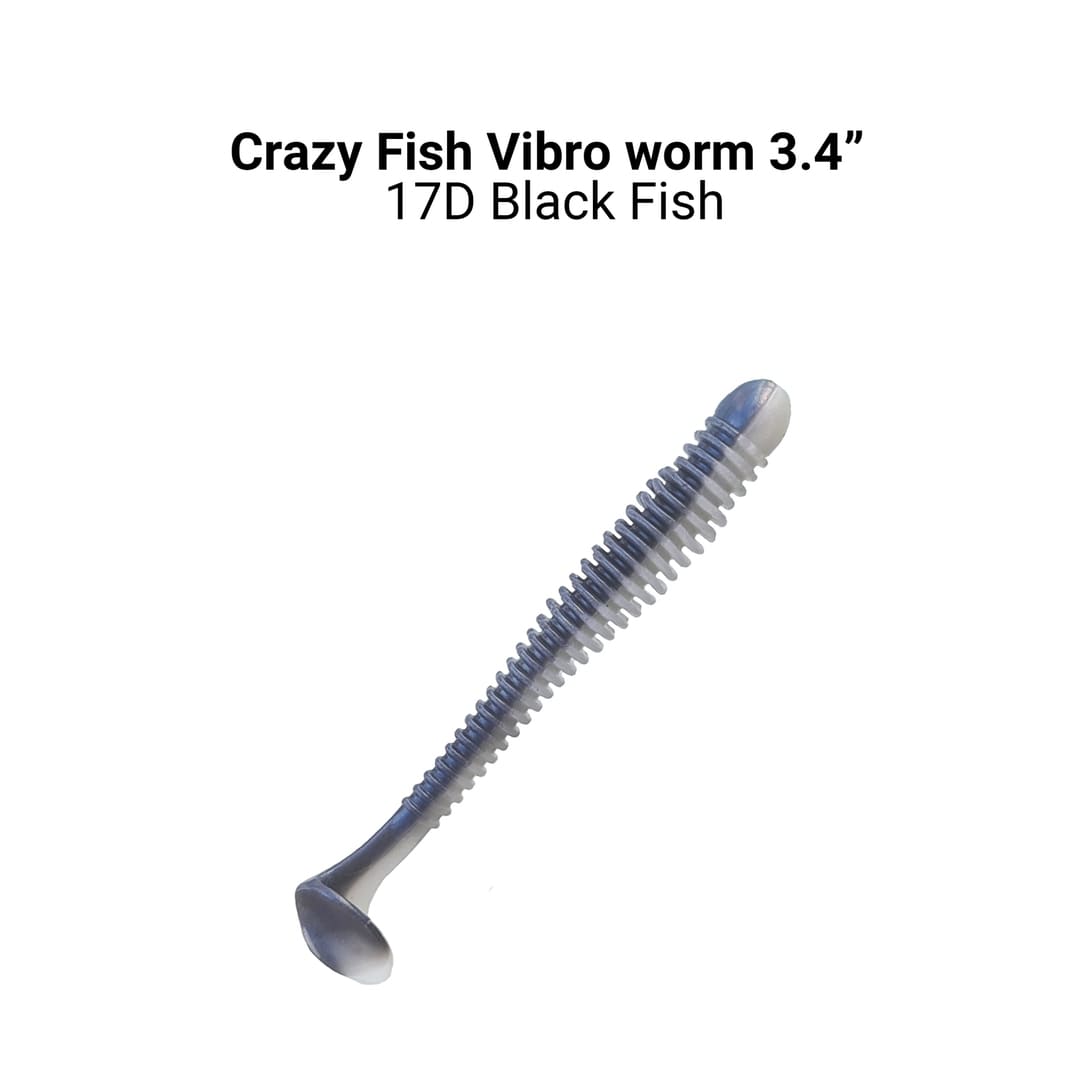 Приманка Crazy Fish Vibro worm 3,4&quot; 13-85-17d-6-F - фото 1