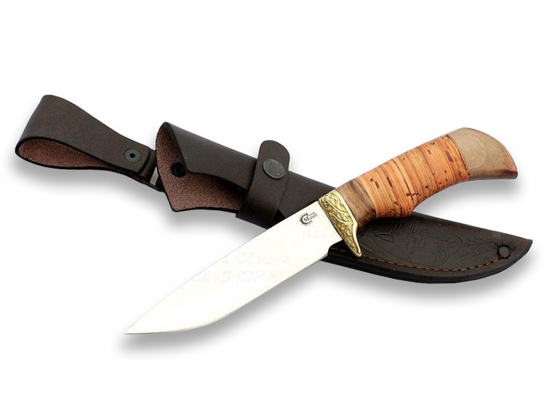 Нож ИП Семин Лазутчик нержавеющая сталь литье береста - фото 1