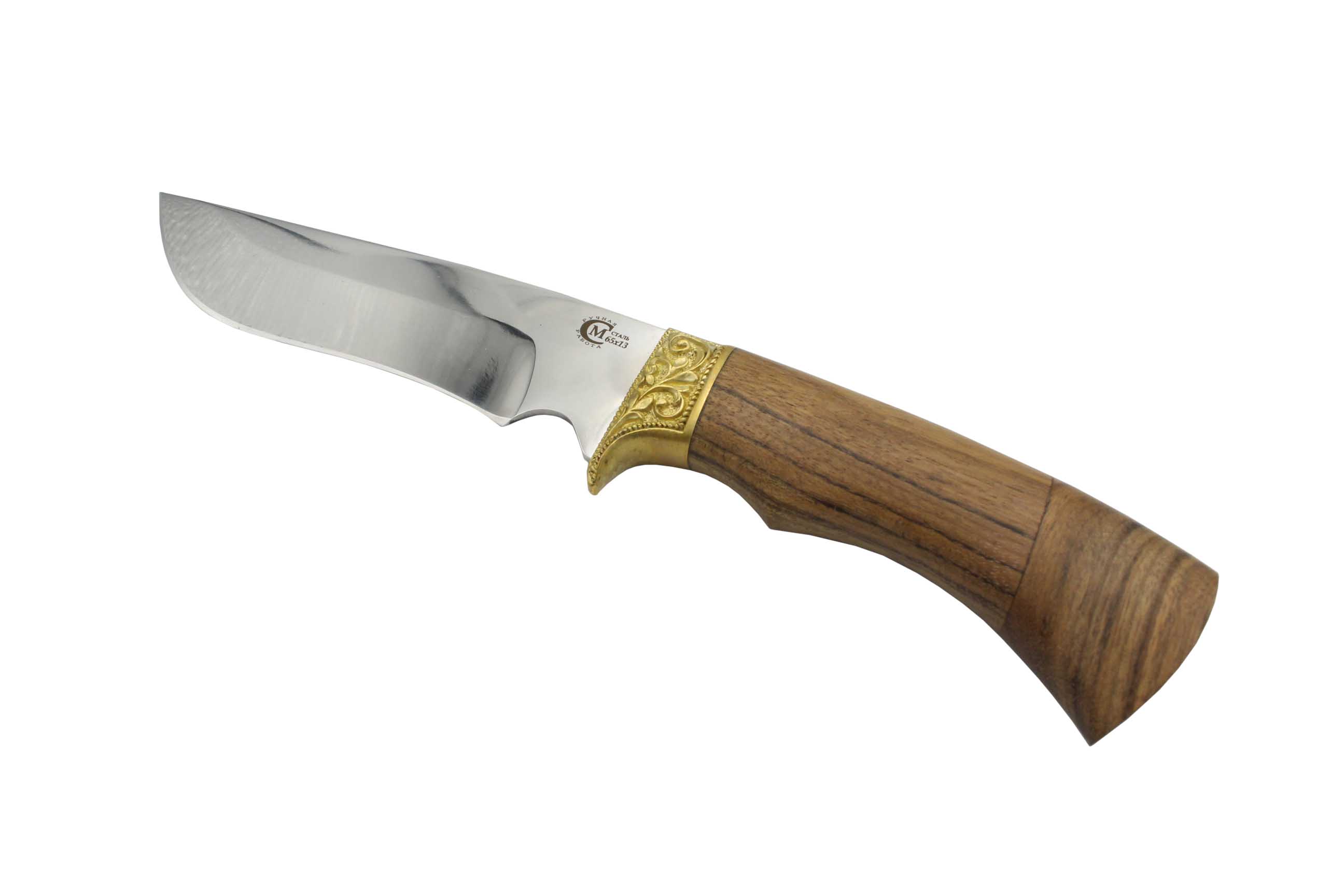 Нож ИП Семин Галеон сталь 65х13 литье ценные породы дерева - фото 1