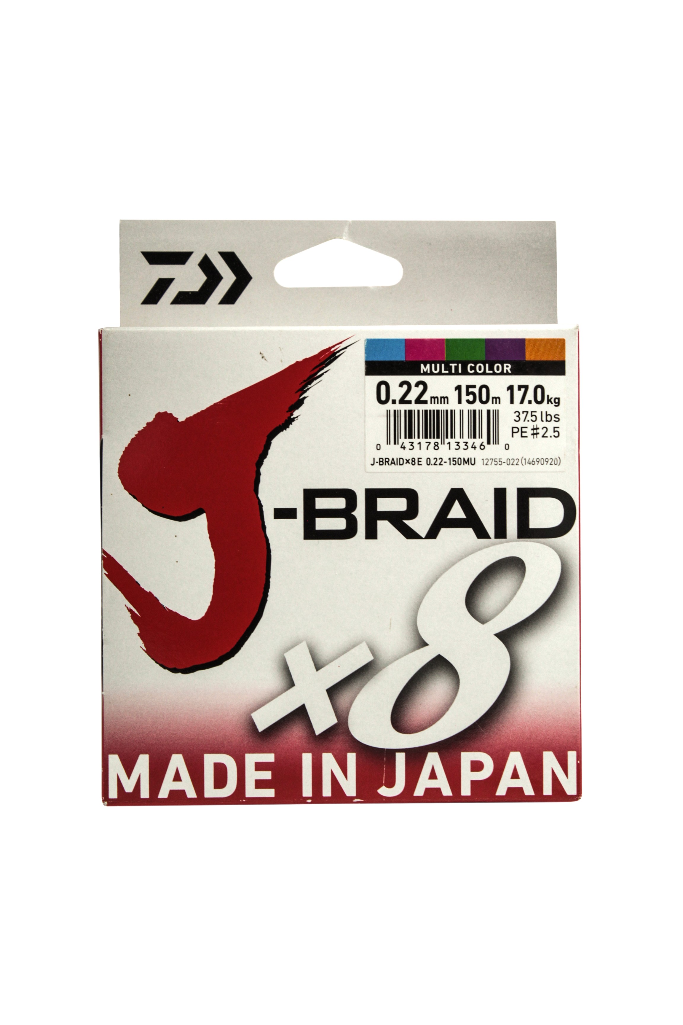 Шнур Daiwa J-Braid X8 0,22мм 150м multicolor - фото 1