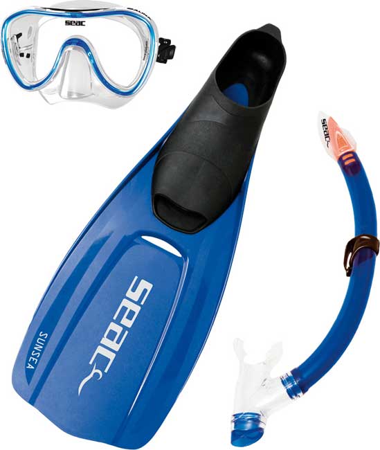 Набор Seac Sub Tris sunsea маска+трубка+ласты синий р.36-37 - фото 1