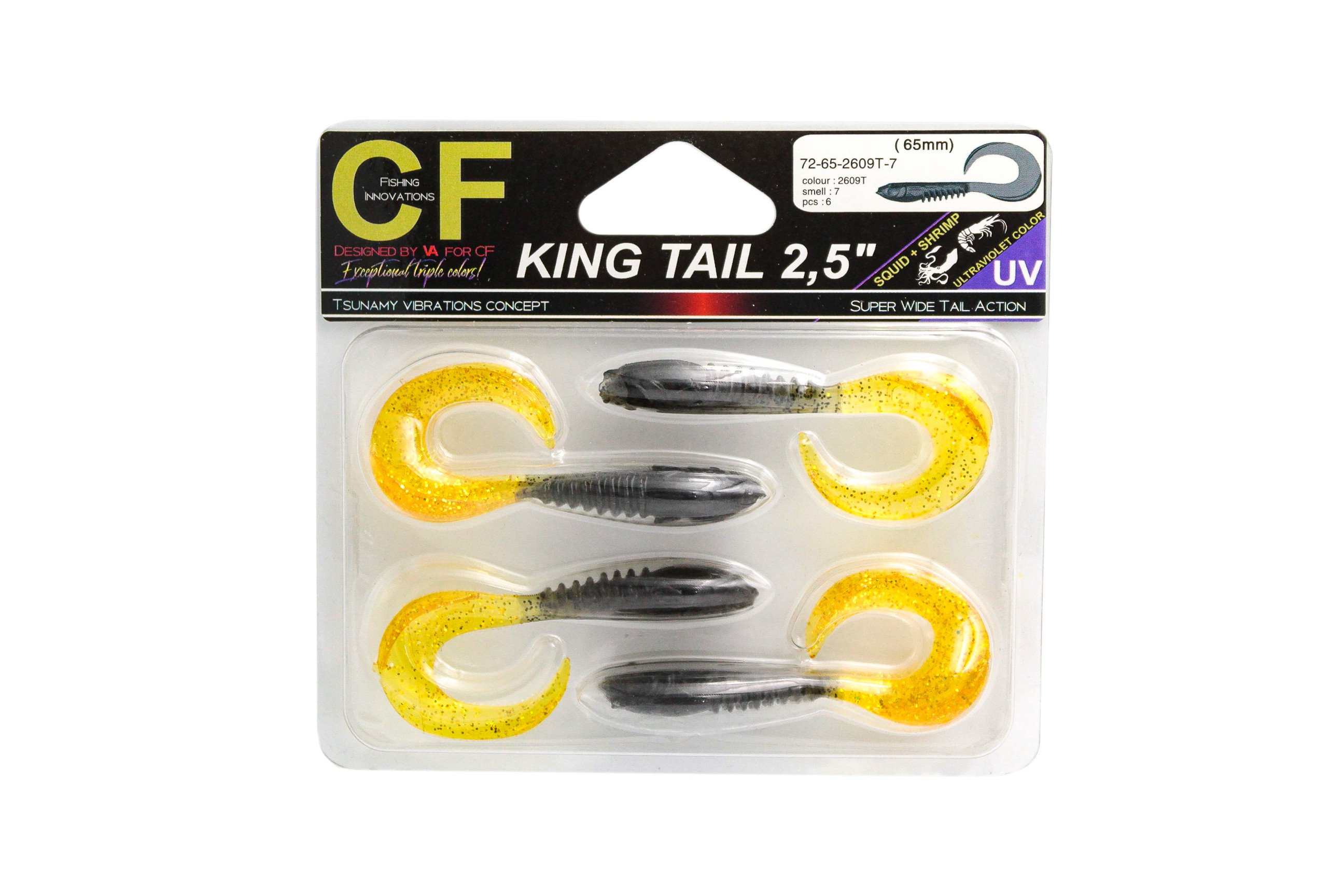 Приманка Crazy Fish King Tail 2,5'' 72-65-2609T-7 - фото 1