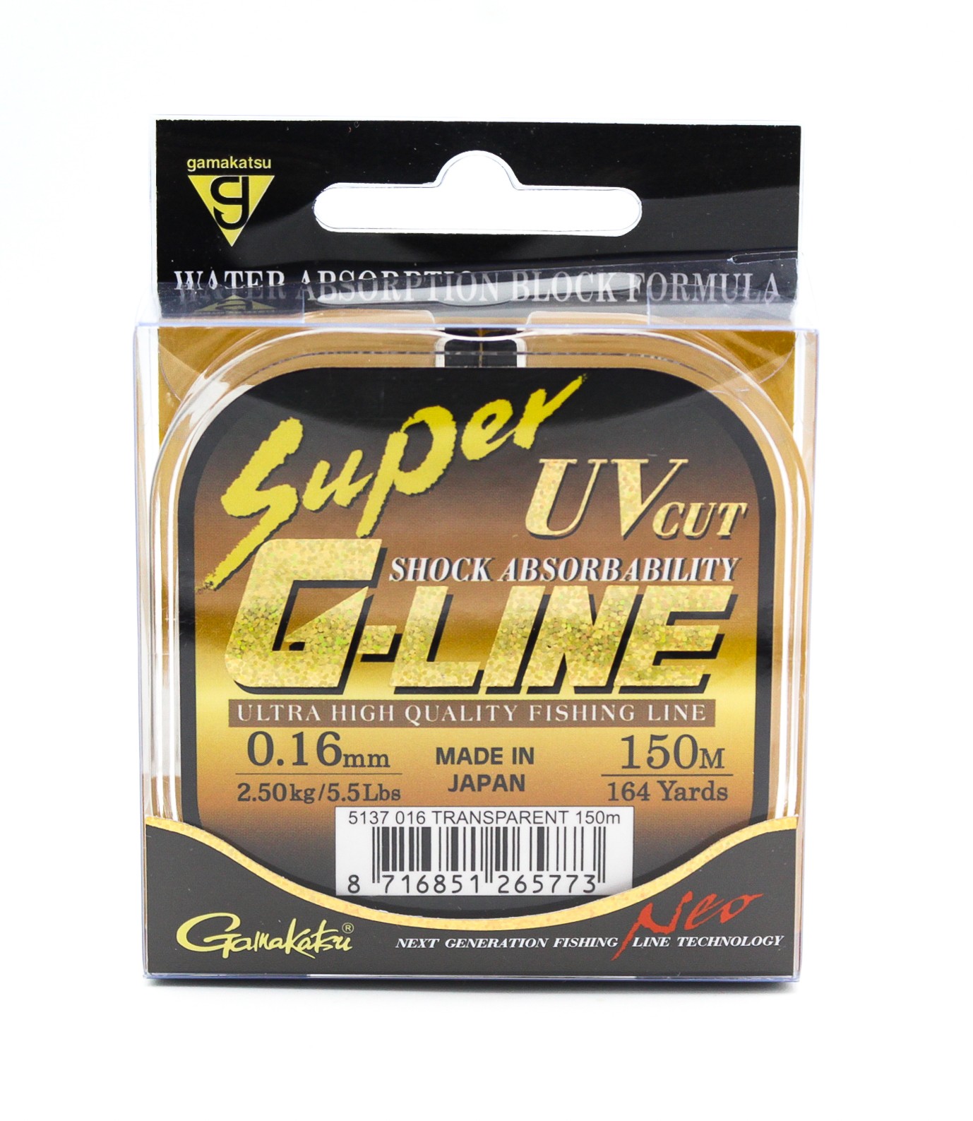 Леска Gamakatsu Super G-Line neo clear 0,16мм 150м - фото 1