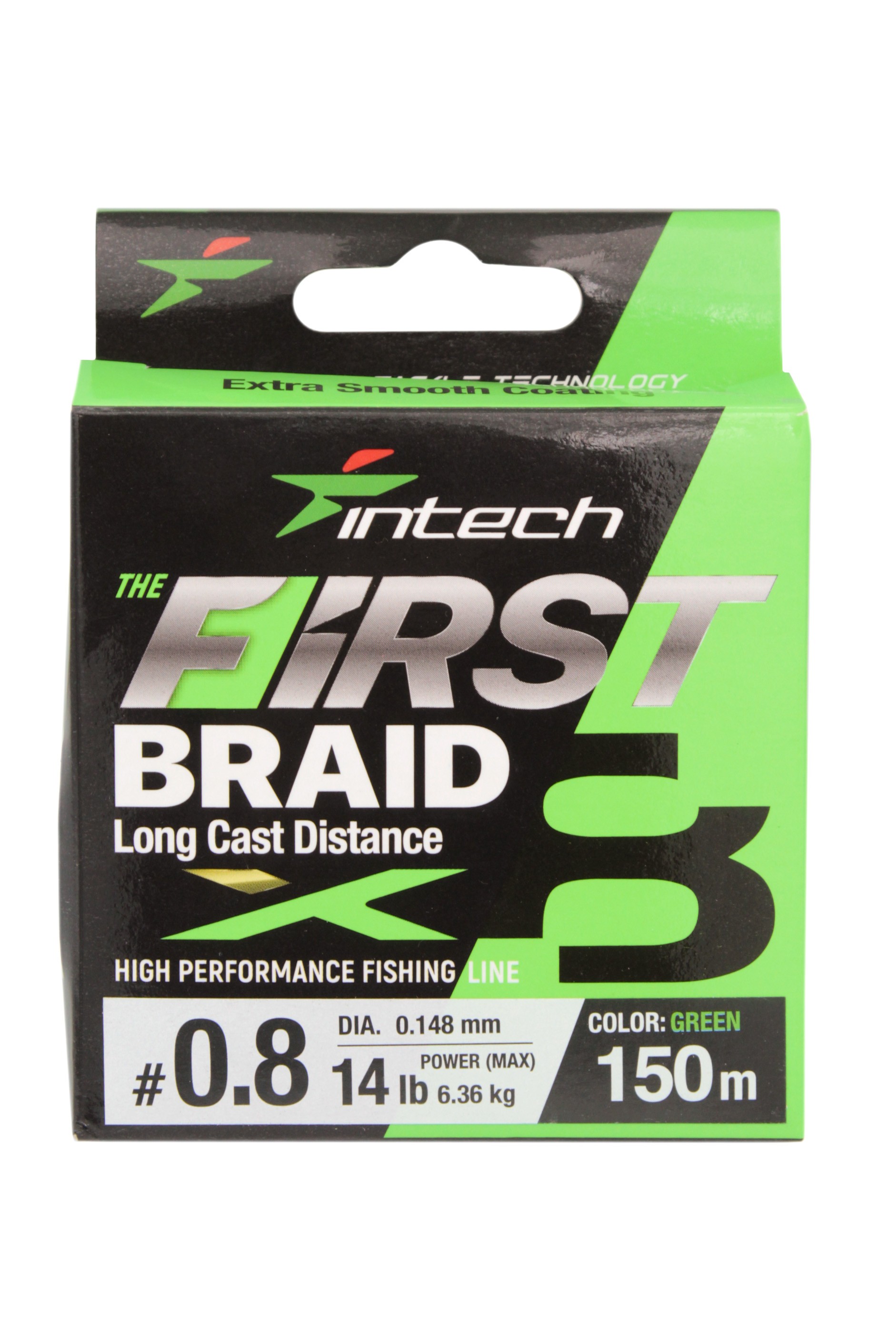 Шнур Intech First Braid X8 150м 0,8/0,148мм green - фото 1