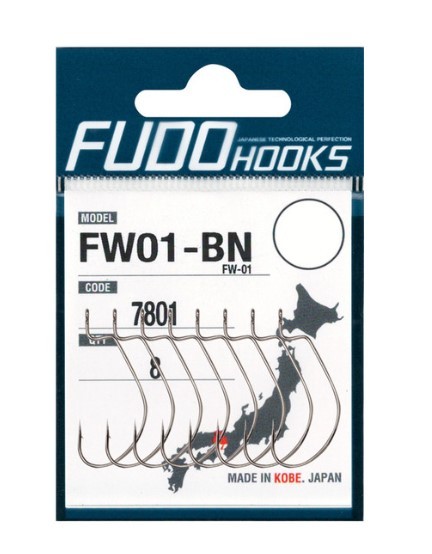 Крючки Fudo FW01-BN 7801 BN офсетные № 3 10шт. - фото 1
