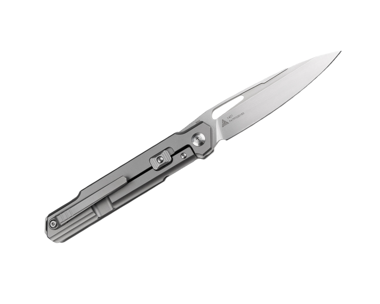 Нож SRM 1421 сталь N690 рукоять TC4 Titanium +G10(Tan) - фото 1