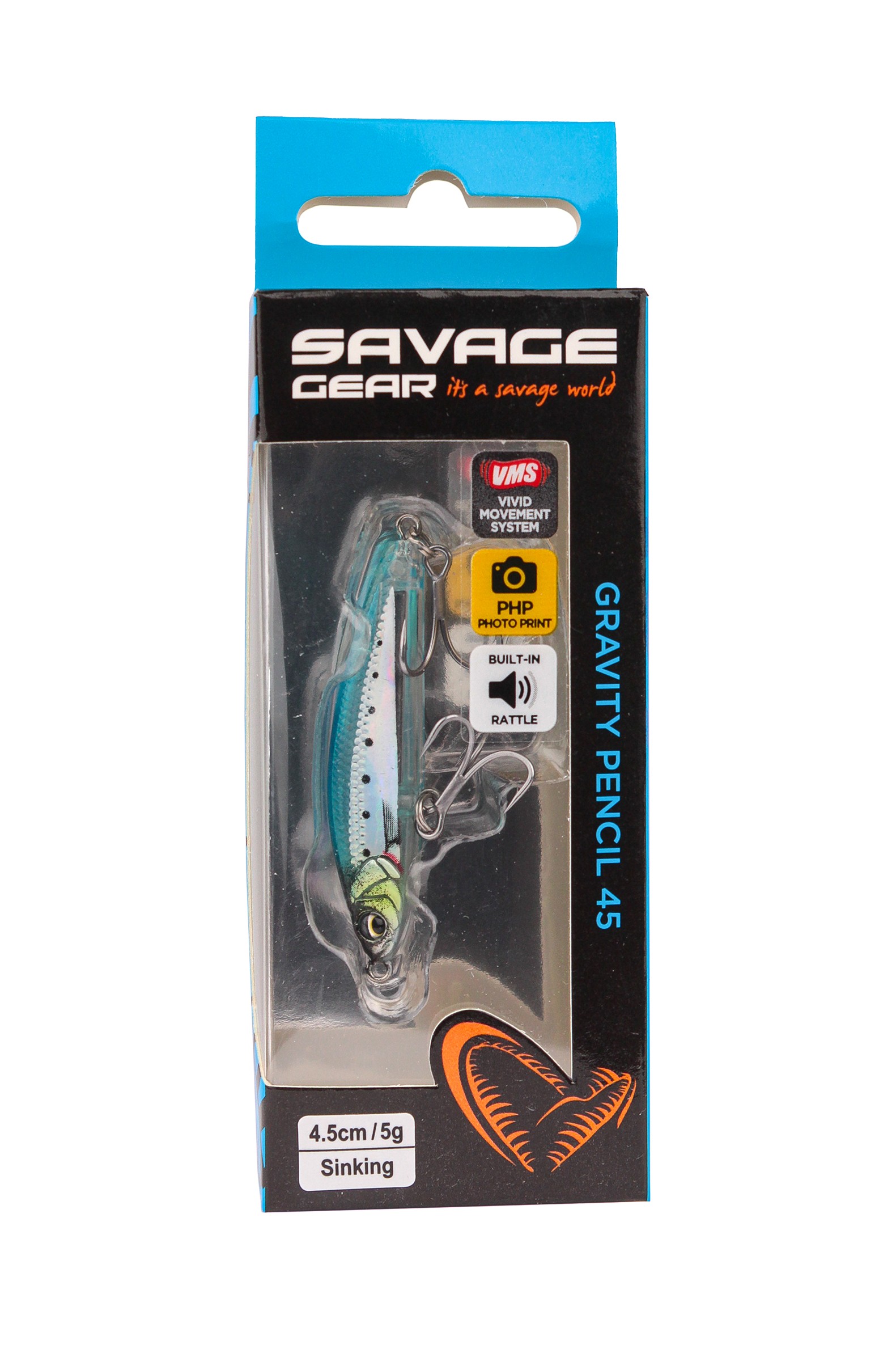 Воблер Savage Gear gravity  pencil 4,5см 5гр sinking ghost sardine PHP - фото 1