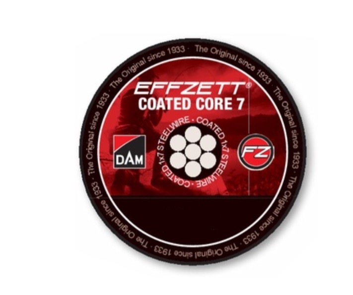 Поводковый материал DAM Effzett Coated Core7 Steeltrace 10м 7кг black - фото 1