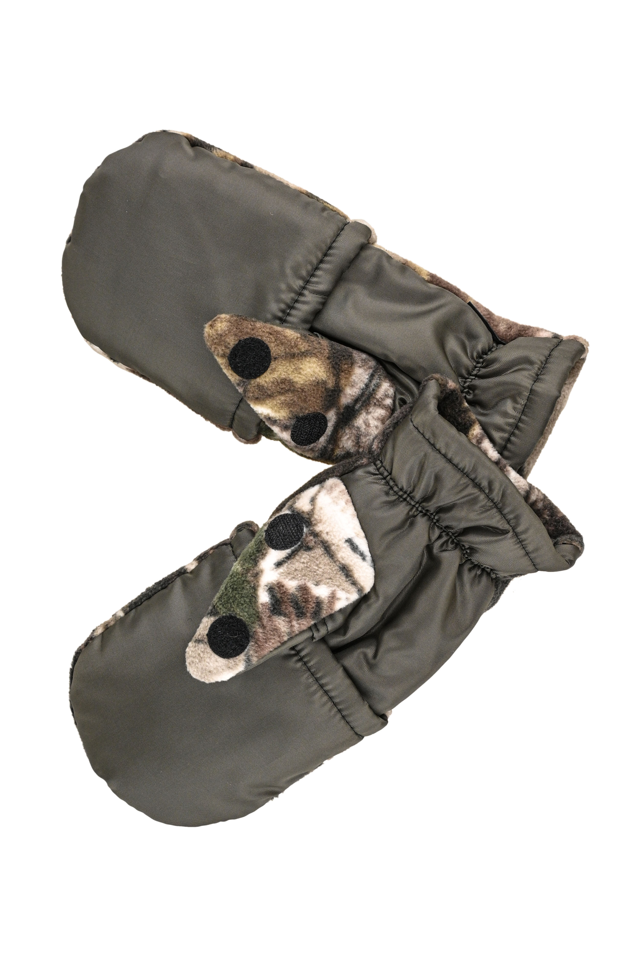 Перчатки Хольстер охотника-рыбака утепленные темный лес флис