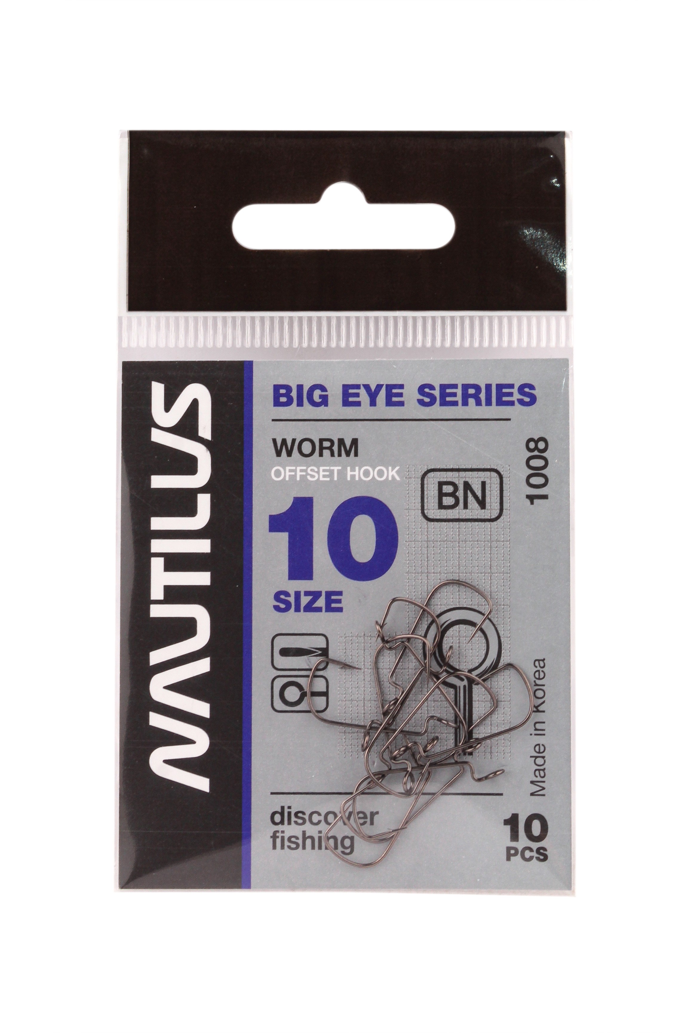 Крючок Nautilus Offset Big Eye Series Worm 1008 №10 - фото 1