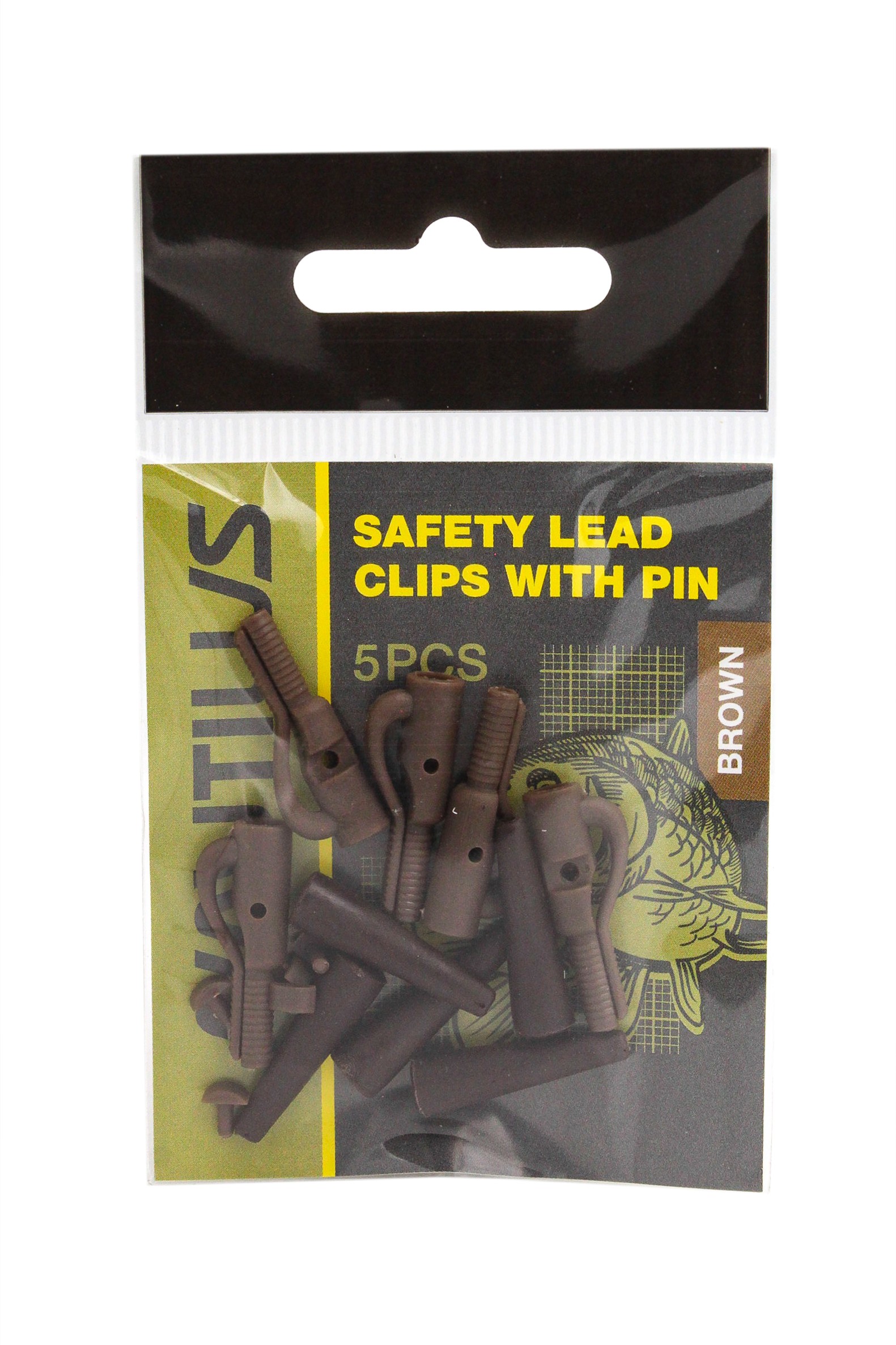 Клипса Nautilus Safety lead clips with pin brown - фото 1