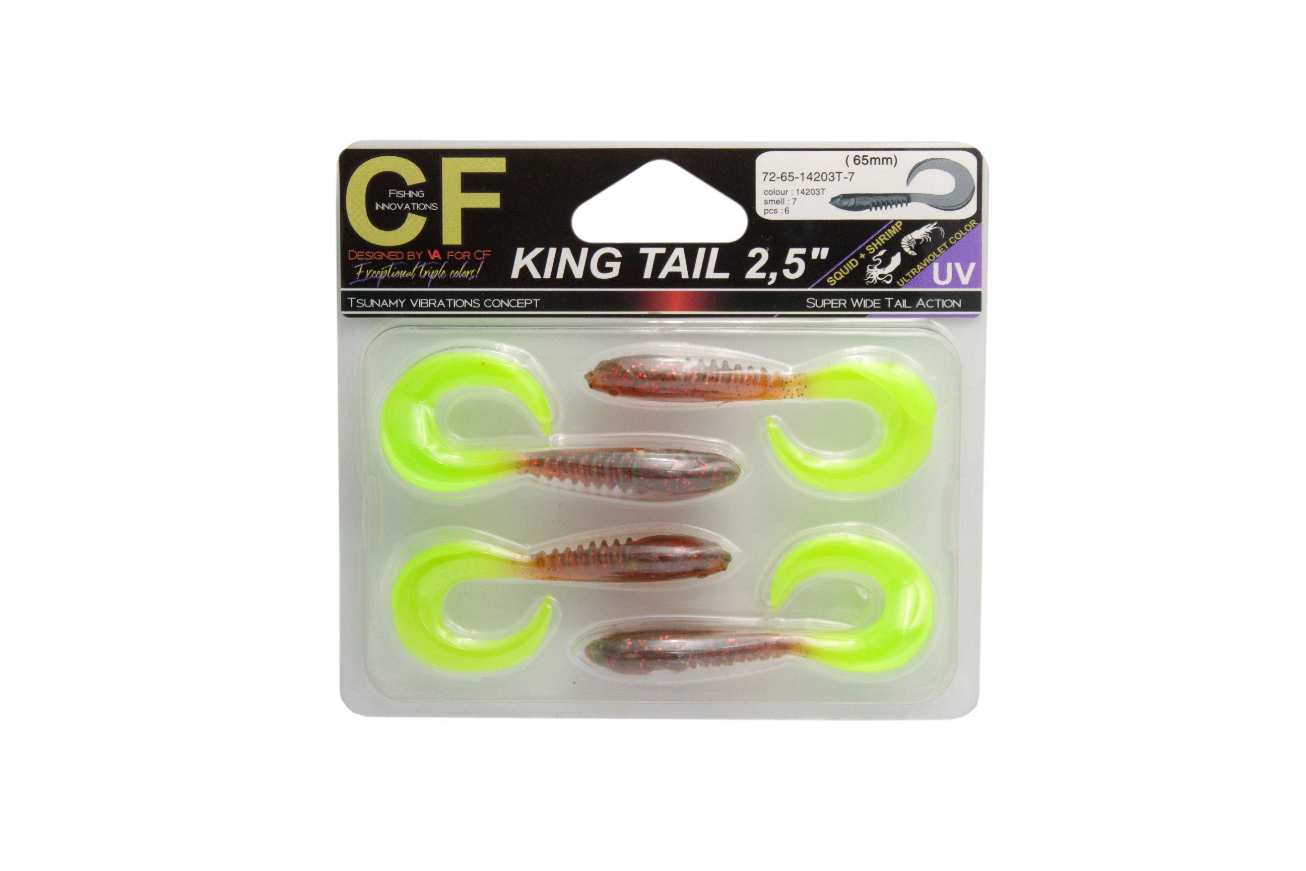 Приманка Crazy Fish King Tail 2,5'' 72-65-14203T-7 - фото 1