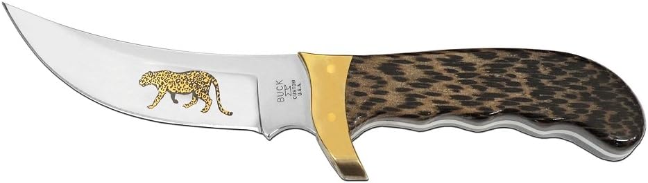Нож Ягуар калинг ст.420НС,кл.с рис.ягуара,рук.че - фото 1