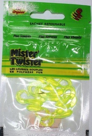 Приманка Mister Twister твистер 3см 10 салатовый 10шт - фото 1