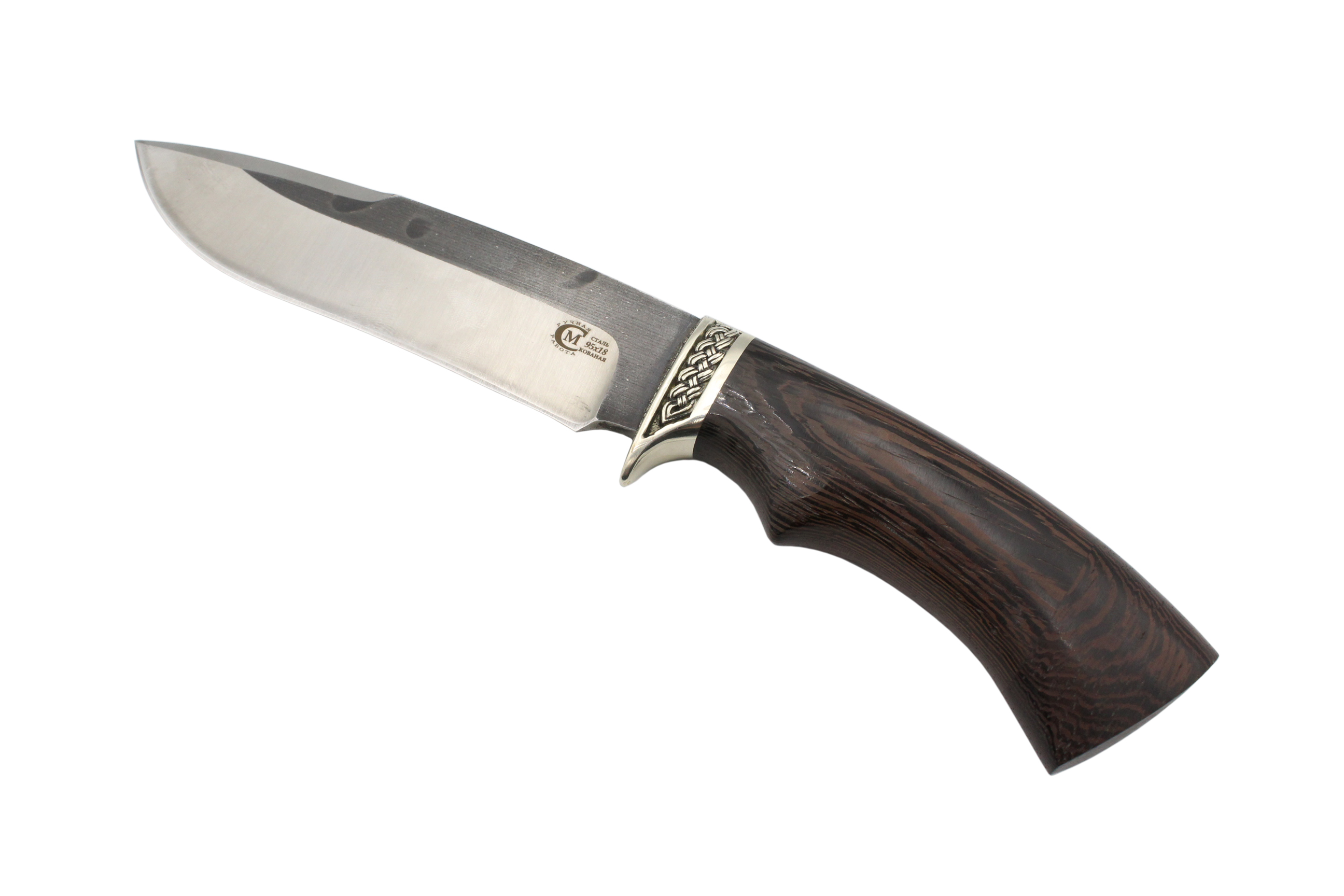 Нож ИП Семин Скиф кованая сталь 95x18 со следами ковки венге литье