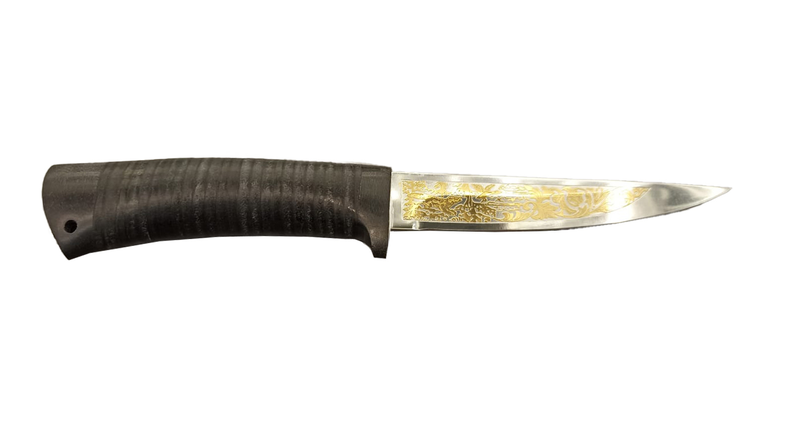 Нож Росоружие Амиго 95x18 кожа позолота - фото 1