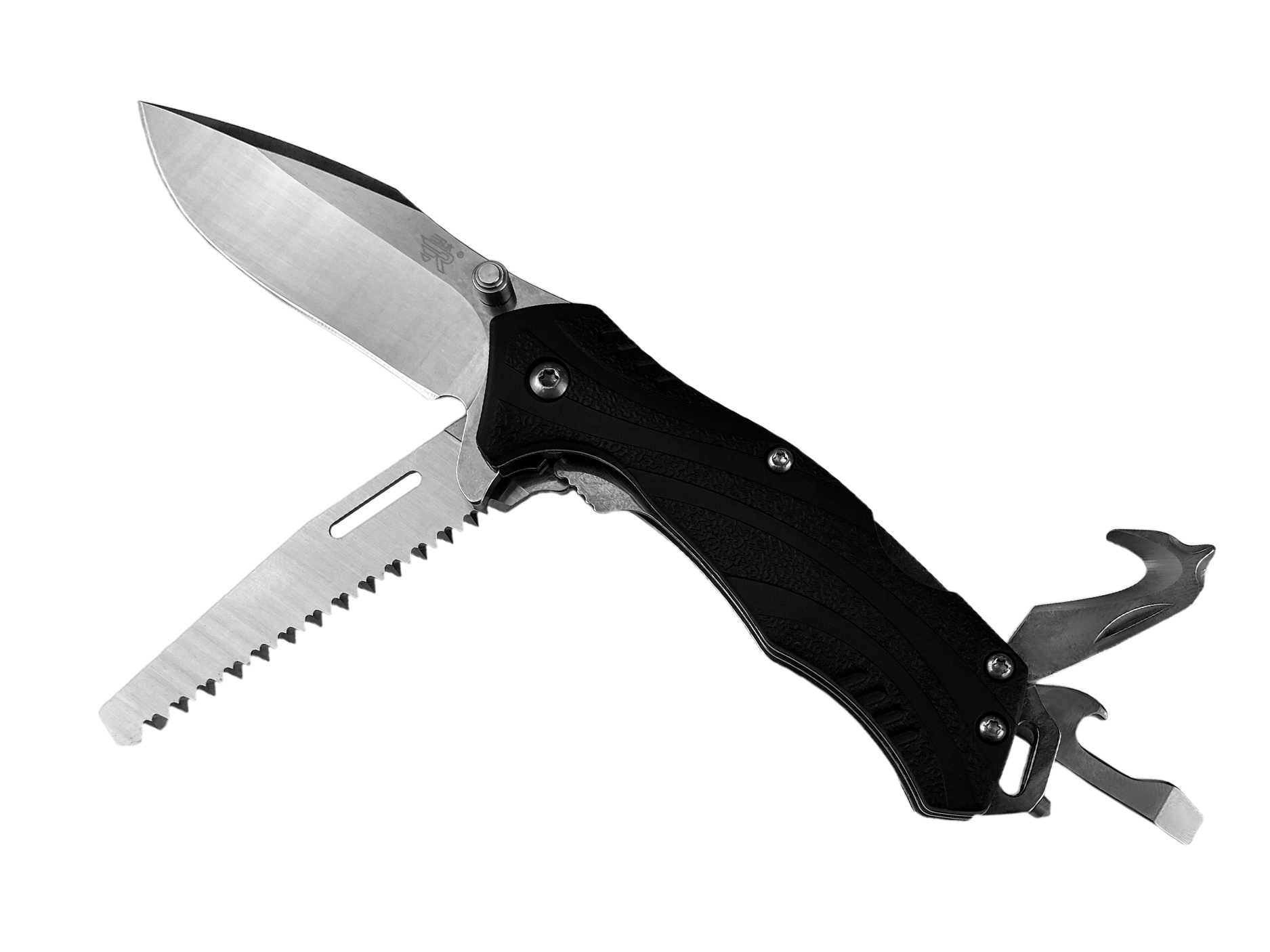 Нож Sanrenmu 7098LUE-PH-T5 складной сталь 12C27 Mirror black PA66 GF