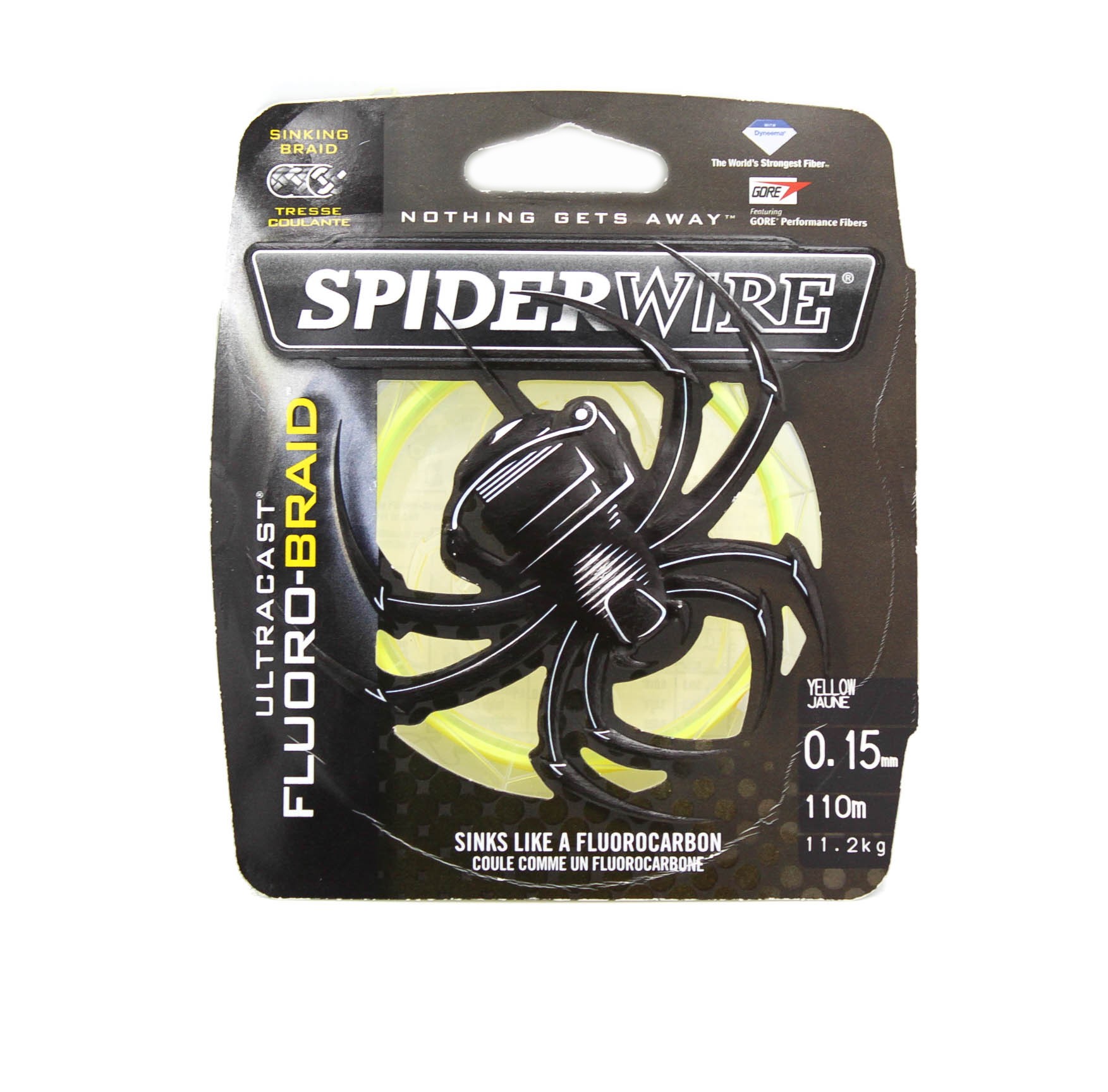 Шнур Spiderwire fluorobraid yellow 110м 0,15мм - фото 1