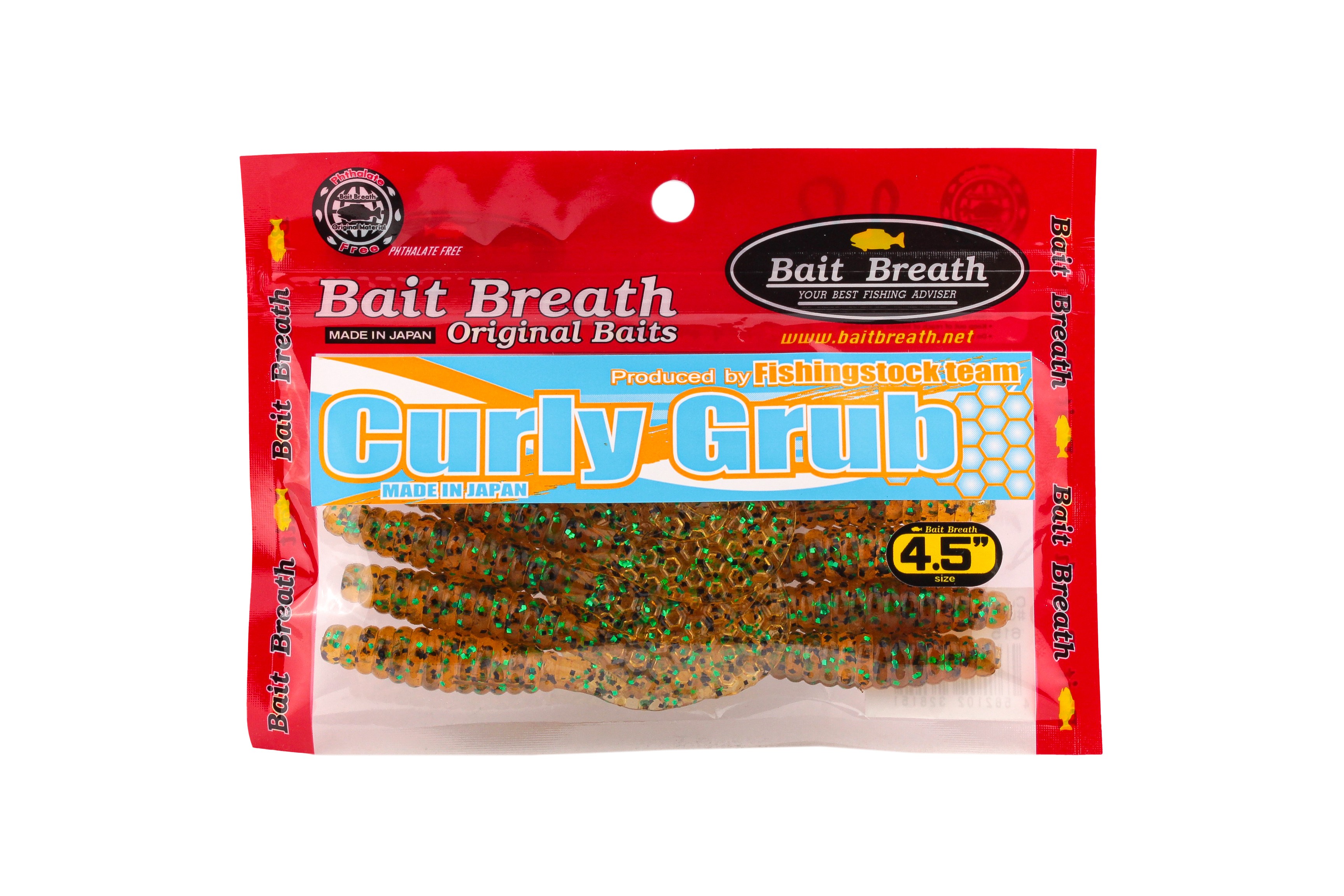 Приманка Bait Breath Curly Grub 4,5&quot; Ur24 уп.8шт - фото 1