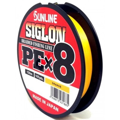 Шнур Sunline Siglon PEх8 orange 150м 1,5 25lb - фото 1