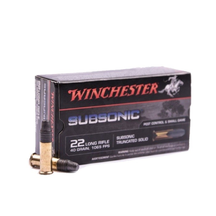 Патрон 22 LR Winchester Subsonic trancated solid 2,59г (50шт) - фото 1