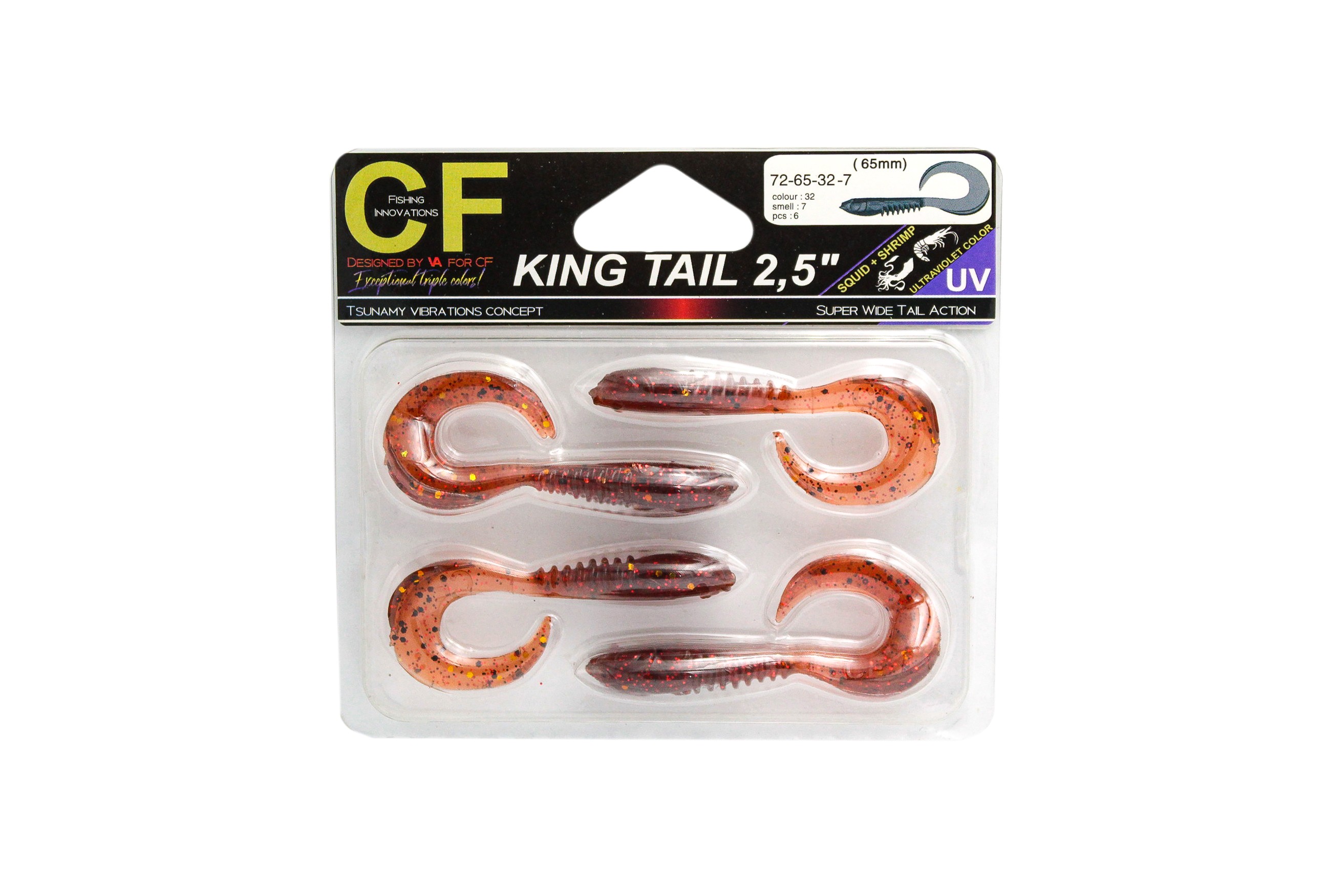Приманка Crazy Fish King Tail 2,5'' 72-65-32-7 - фото 1