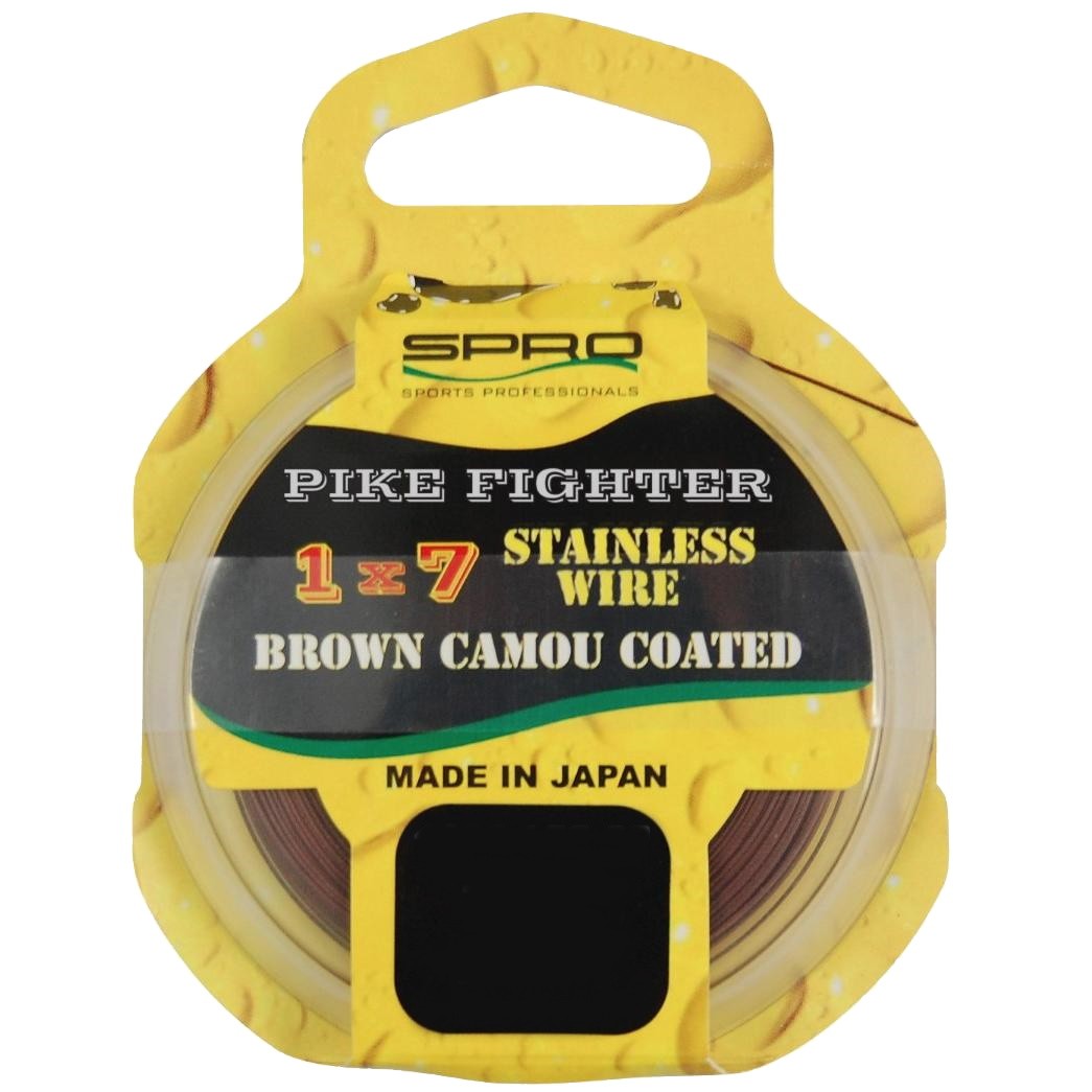 Поводковый материал SPRO 1x7 Brown Coated Wire 20lb 20м - фото 1