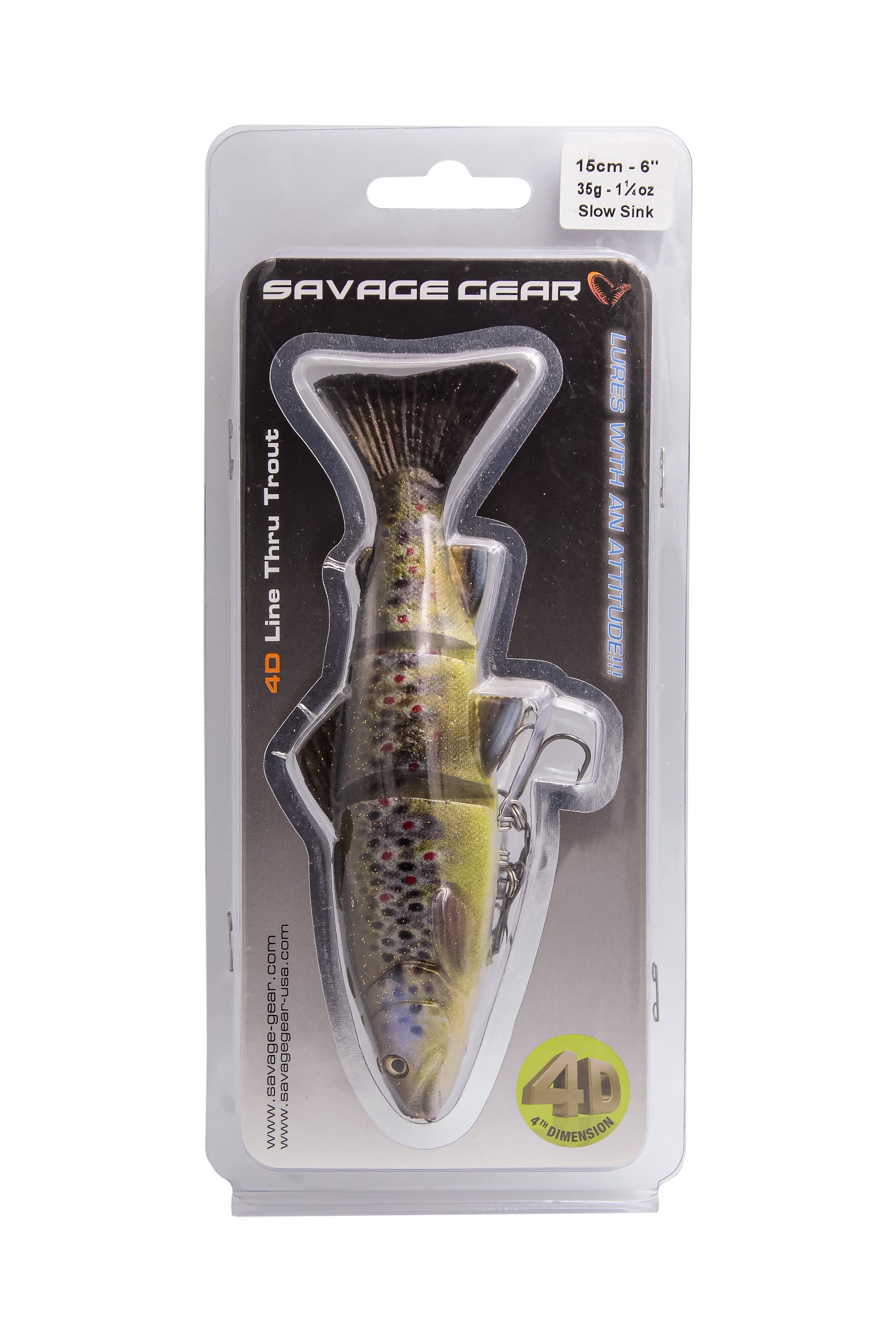 Приманка Savage Gear 4D Line thru trout 15см 35гр SS 03 dark brown trout - фото 1
