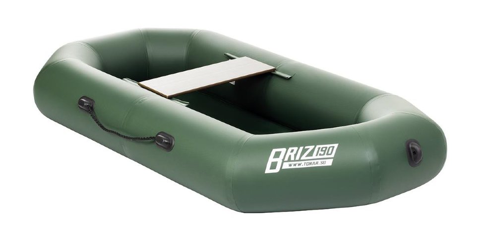 Лодка Тонар Бриз 190 гребки жесткое сиденье зеленый - фото 1