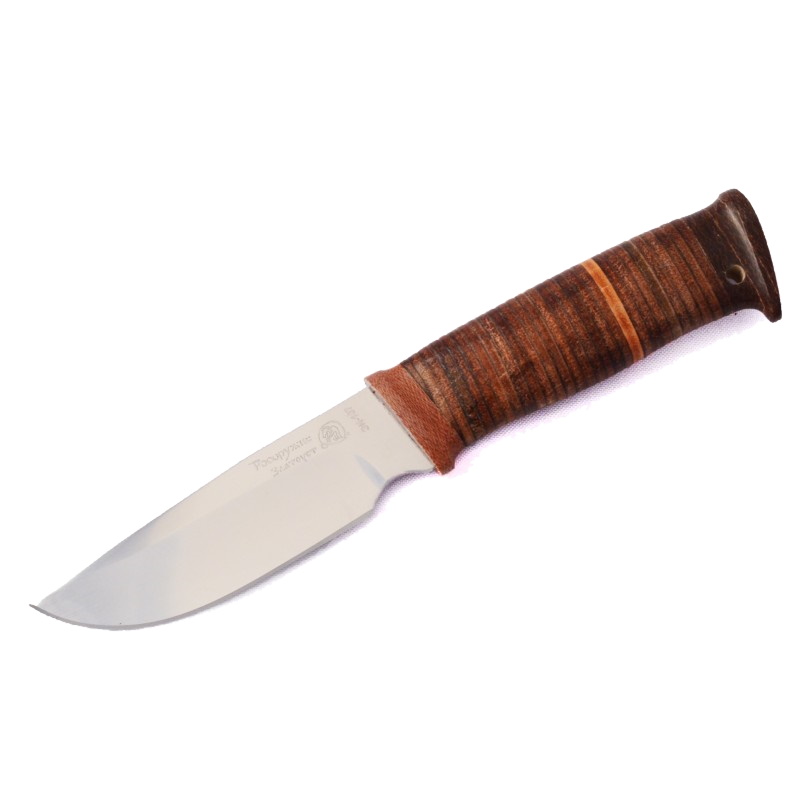 Нож Росоружие Сталкер-2 40х10с2м рукоять кожа коричневая - фото 1