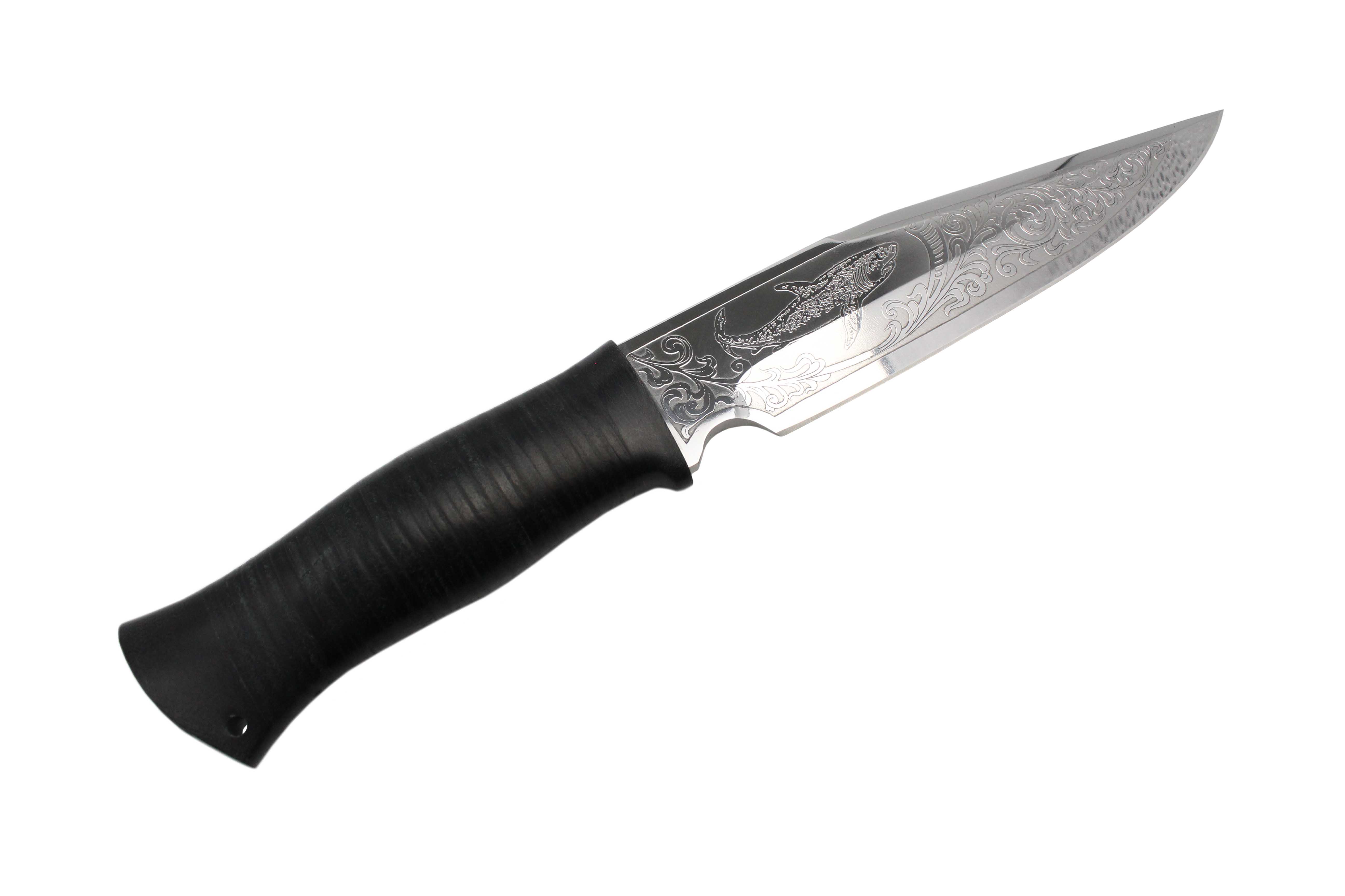 Нож Росоружие Кайман-2 95х18 кожа рисунок