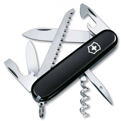 Нож Victorinox Camper 91мм 13 функций черный - фото 1
