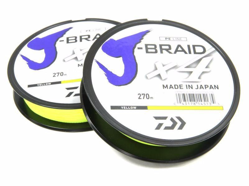 Шнур Daiwa J-Braid X4 0,33мм 270м Yellow - фото 1