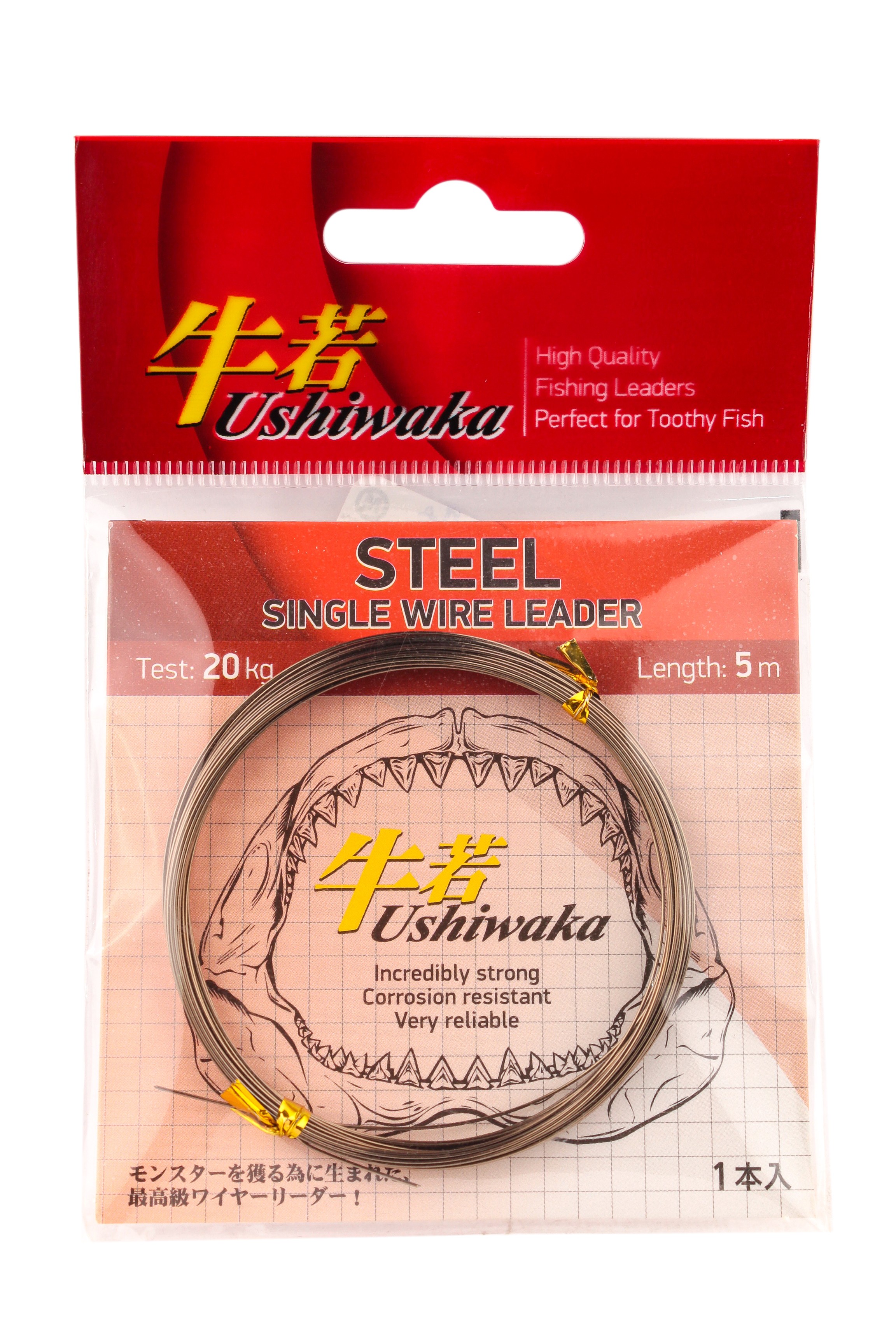Поводковый материал Ushiwaka steel single wire 20кг 5м - фото 1