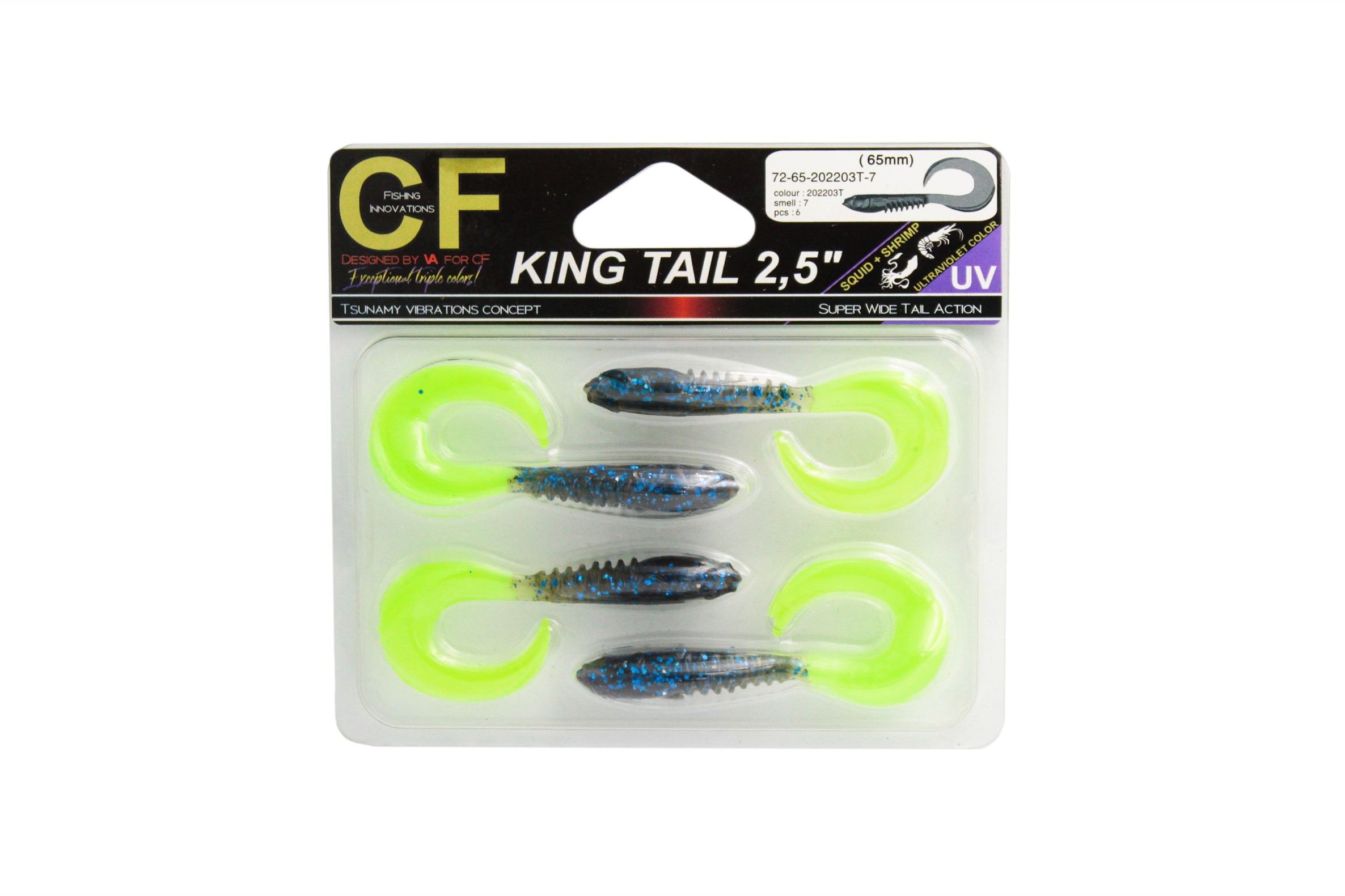 Приманка Crazy Fish King Tail 2,5'' 72-65-202203T-7 - фото 1