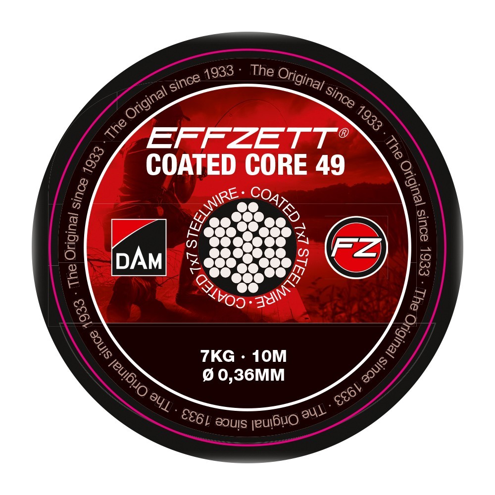 Поводковый материал DAM Effzett Coated Core49 Steeltrace 10м 11кг black - фото 1