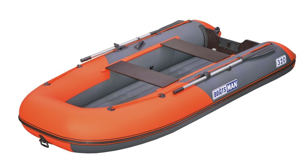 Лодка Boatsman BT320A надувная графитово-оранжевый - фото 1