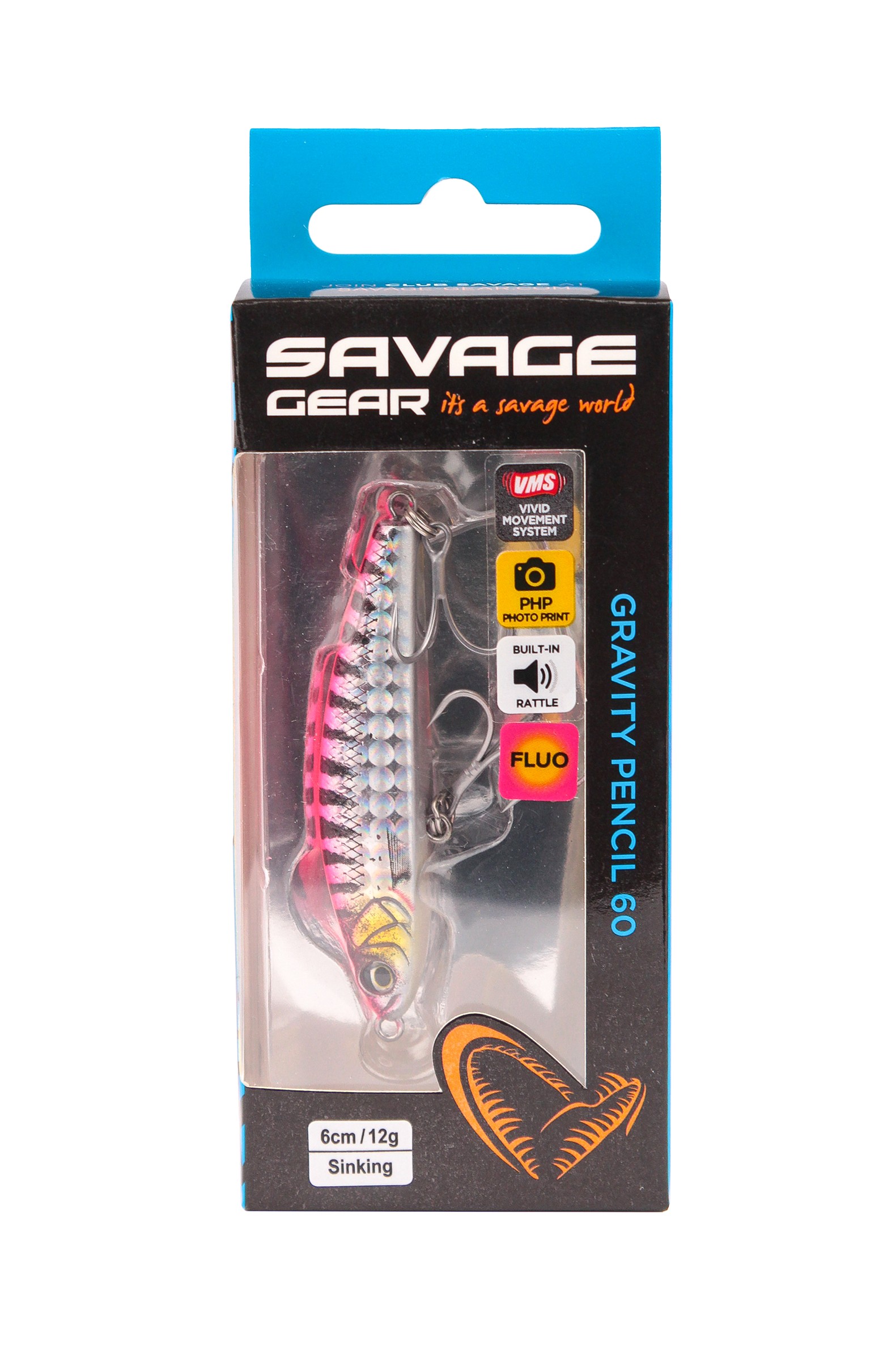 Воблер Savage Gear gravity pencil 6см 12гр sinking pink barracuda PHP - фото 1