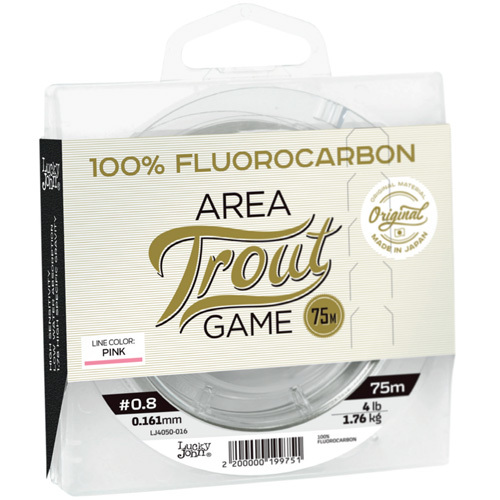 Леска Lucky John line Fluorocarbon Area Trout Game Pink 75м 018